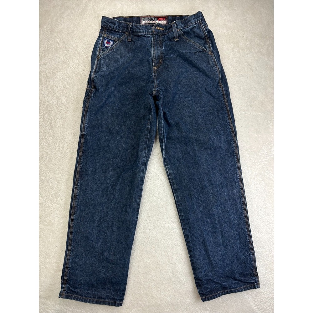 Cinch WRX Flame Resistant Straight Jeans Mens 34x32 Blue Denim Workwear "Read"